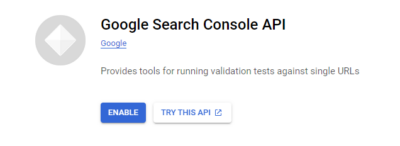 Enable Google Search Console API